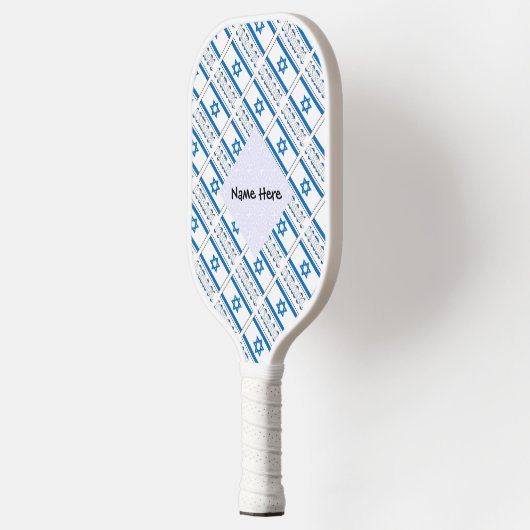 Israel und die israelische Flagge regierten mit Ih Pickleball Schläger (Links)