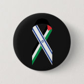Israel und Palästina-Fahne-Friedensband schwarz Button (Vorderseite)