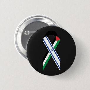 Israel und Palästina-Fahne-Friedensband schwarz Button