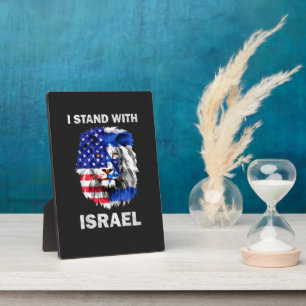 Israel und USA-Flagge Löwe _ Ich stehe hinter Isra Fotoplatte