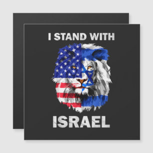 Israel und USA-Flagge Löwe _ Ich stehe hinter Isra Magnetkarte