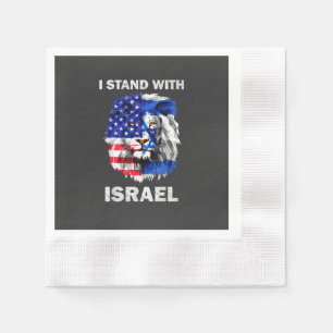 Israel und USA-Flagge Löwe _ Ich stehe hinter Isra Serviette