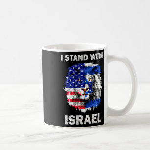 Israel und USA-Flagge Löwe Ich stehe hinter Israel Kaffeetasse