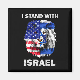 Israel und USA-Flagge Löwe Ich stehe mit Israel Magnet