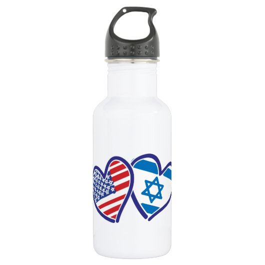 Israel USA Liebe Trinkflasche (Vorderseite)