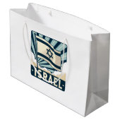 Israel Vintage Travel Poster Große Geschenktüte (Rückseite Schrägansicht)