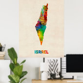 Israel Wasserfarbenkarte Poster (Heimbüro)