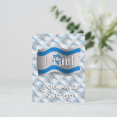 Israel Wave Flag Einladung (Stehend Vorderseite)