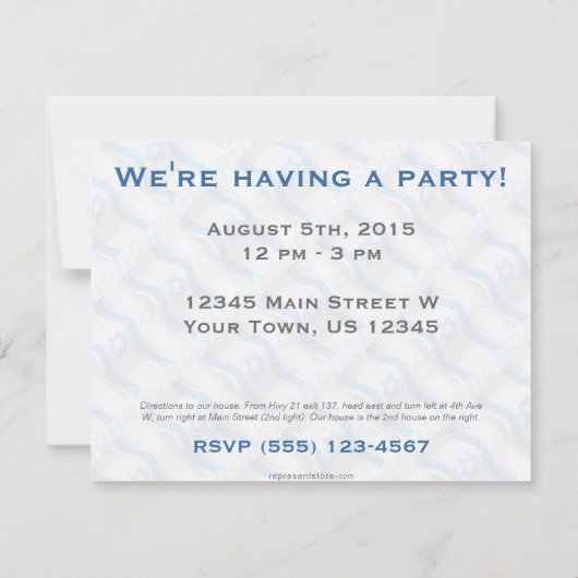 Israel Wave Flag Einladung (Rückseite)