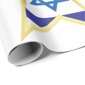 Israeli Flag Star of David Gold Trimmed Geschenkpapier (Rolleneckpunkt)