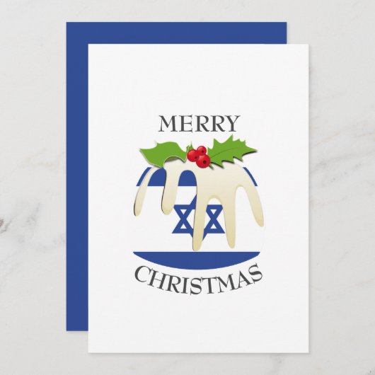 ISRAELI FLAG | Weihnachtspudding | festlich Feiertagskarte (Vorne/Hinten)