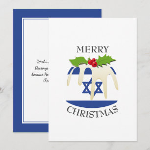 ISRAELI FLAG   Weihnachtspudding   festlich Feiertagskarte