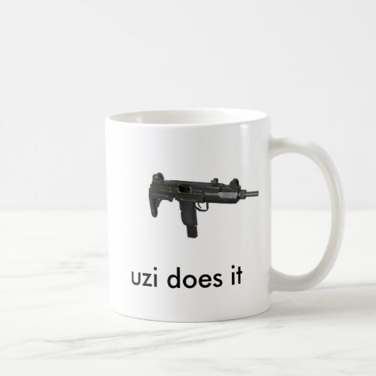 israeli-UZI-9mm, uzi tut es Kaffeetasse (Rechts)