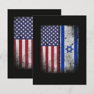 Israelisch-amerikanische Flagge Israel USA Wurzeln Dankeskarte