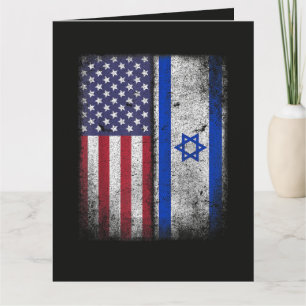 Israelisch-amerikanische Flagge Israel USA Wurzeln Dankeskarte