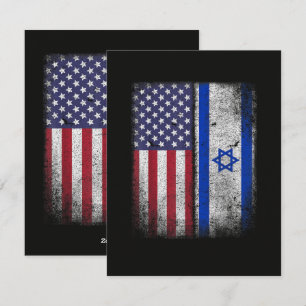 Israelisch Amerikanische Flagge Israel USA Wurzeln Feiertagskarte