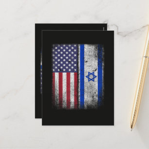 Israelisch-Amerikanische Flagge Israel USA Wurzeln Feiertagspostkarte