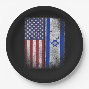 Israelisch-Amerikanische Flagge Israel USA Wurzeln Pappteller