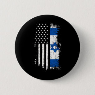 Israelisch-Amerikanische Flagge - Stolz Israel USA Button