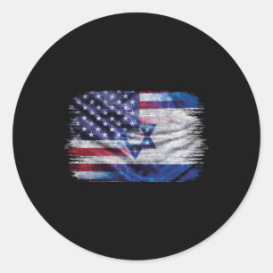 Israelisch Amerikanische Flagge Stolz Israel USA F Runder Aufkleber