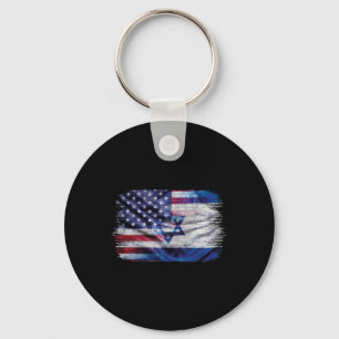 Israelisch-amerikanische Flagge Stolz Israel USA f Schlüsselanhänger