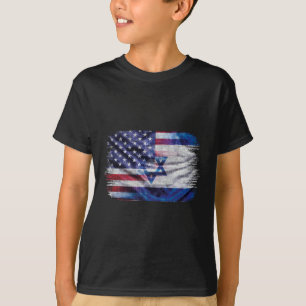 Israelisch-amerikanische Flagge Stolz Israel USA f T-Shirt