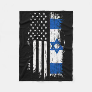 Israelisch-amerikanische Flagge - Stolz Israel USA Fleecedecke