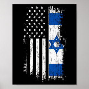 Israelisch-amerikanische Flagge - Stolz Israel USA Poster