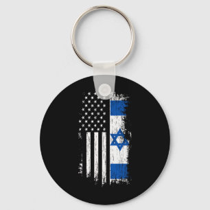 Israelisch-Amerikanische Flagge - Stolz Israel USA Schlüsselanhänger