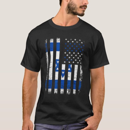 Israelische amerikanische Flagge Israel Amerika Pr T-Shirt (Vorderseite)