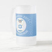 Israelische Angel Hanukka Fahne Personalisiert Gro Mattglas Bierglas (Vorderseite Links)