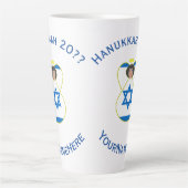 Israelische Angel Hanukka Fahne Personalisiert Gro Milchtasse (Vorderseite)