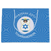 Israelische Engel-Flagge für Hanukkah Große Gesche Große Geschenktüte (Vorderseite)