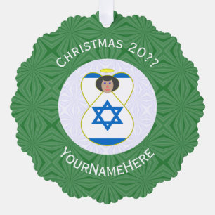 Israelische Engel Weihnachtsflagge Personalisiert Ornament Karte