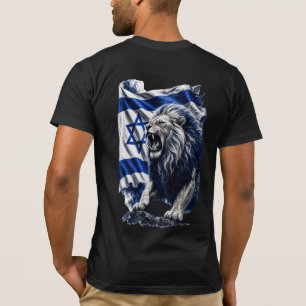 Israelische Flagge Brüllender Löwe Patriotisch  T-Shirt
