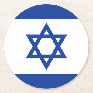 Israelische Flagge der Runder Pappuntersetzer