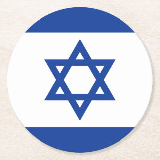 israelische Flagge für Zeitungsgetränke Runder Pappuntersetzer