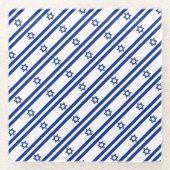 israelische Flagge Glasuntersetzer (Vorderseite)