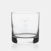 Israelische Flagge Hanukkah Angel Personalisiert Whiskyglas (Rückseite)