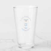 Israelische Flagge Hanukkah Angel Personalisiertes Glas (Rückseite)