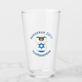 Israelische Flagge Hanukkah Angel Personalisiertes Glas