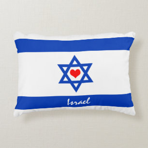 Israelische Flagge & Herz - Israel - Reise-/Sportf Dekokissen