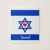 Israelische Flagge & Herz - Israel - Reise-/Sportf Puzzle (Vertikal)