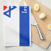 Israelische Flagge & Herz - Israel Reise-/Sportfan Geschirrtuch (Viertel Falte)