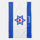 Israelische Flagge & Herz - Israel Reise-/Sportfan Geschirrtuch (Vertikal)