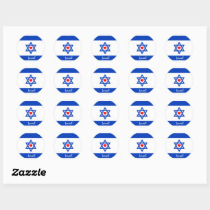 Israelische Flagge & Herz - Israel Reise-/Sportfan Runder Aufkleber