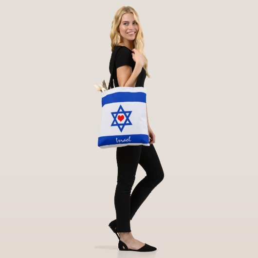 Israelische Flagge & Herz - Israel Reise-/Sportfan Tasche (Am Model)
