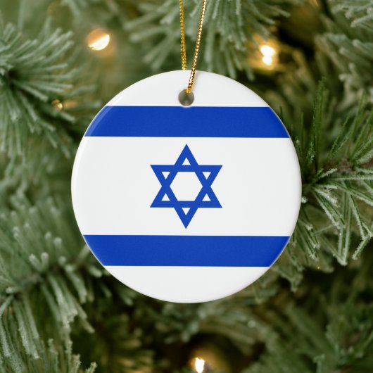 israelische Flagge (Israel) Keramik Ornament (Baum)