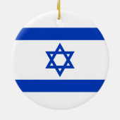israelische Flagge (Israel) Keramik Ornament (Hinten)