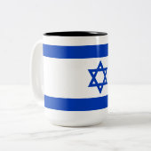 israelische Flagge (Israel) Zweifarbige Tasse (Vorderseite Links)